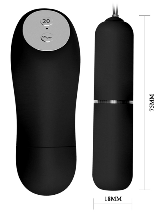 Вибропуля Magic X20 с дистанционным пультом, 20 видов вибрации, чёрная, 20x76 мм