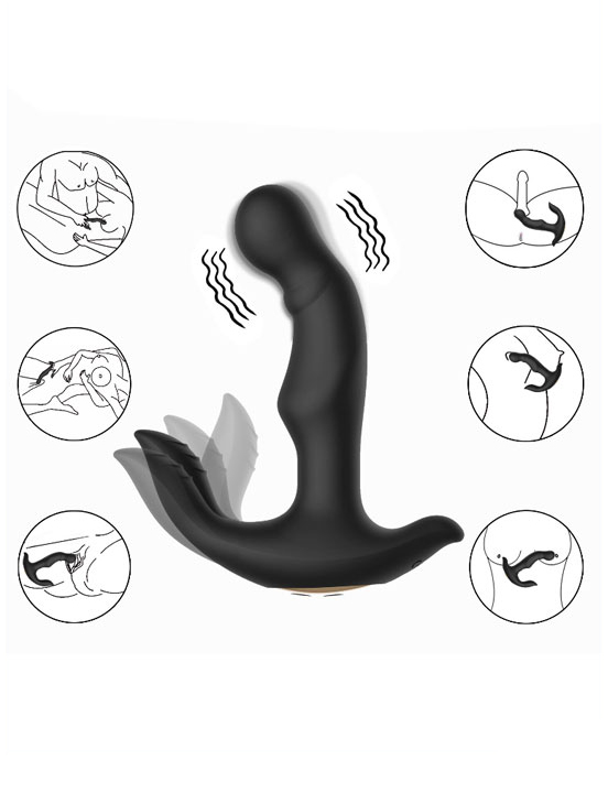 Вибратор Charles анальный, силикон, 10 режимов, 45x165 мм