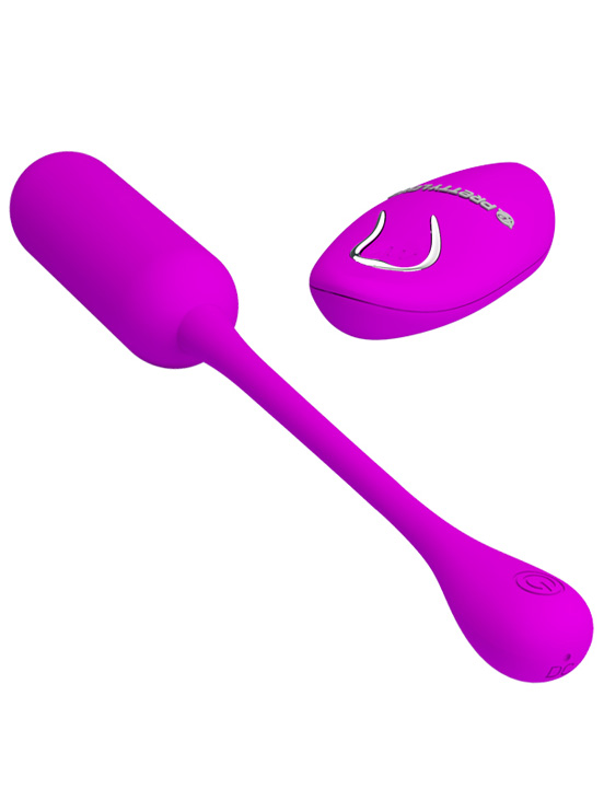 Виброяйцо Lechies с дистанционым пультом, 12 видов вибрации, фиолетовое, 24x72 мм