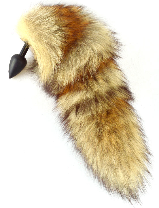 Анальная пробка с пушистым хвостом, длина хвоста 35 см (лиса)
