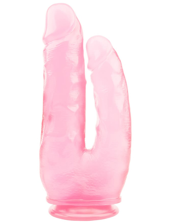 Фаллоимитатор-гигант сдвоенный на присоске, розовый