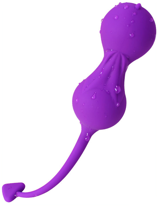 Шарики вагинальные Чёртик, сплошной силикон, фиолетовые, 160x32,5 мм