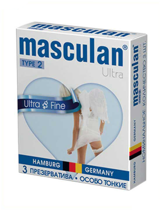 Презервативы Masculan 2 Ultra, особо тонкие, прозрачные с обильной смазкой, 3 шт.