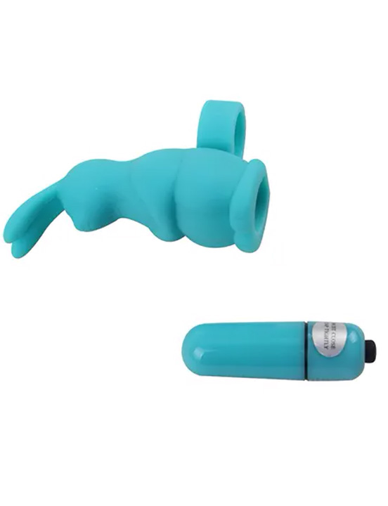 Насадка на палец в виде зайчика с вибрацией, 32x100 мм