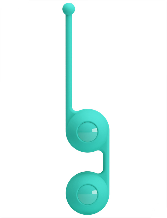 Вагинальные шарики Kegel Tighten UP III со смещённым центром, бирюзовые, 35x170 мм