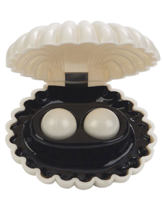 Шарики Pleasure Pearls в белой ракушке, белые, диаметр 20 мм