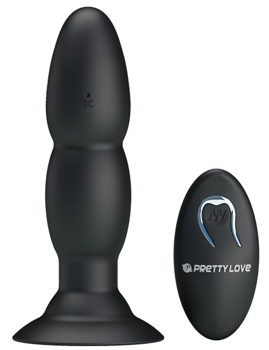 Вибропробка на присоске с дистанционным пультом, 4 вида ротации, 37x135 мм