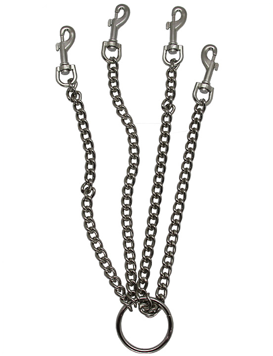 Четыре цепи на кольце с одной стороны и карабинами на другой, 250 мм