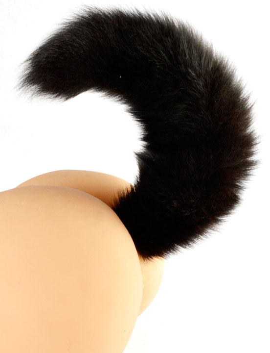 Анальная пробка с гибким хвостом, 26x40 мм, хвост 30 см