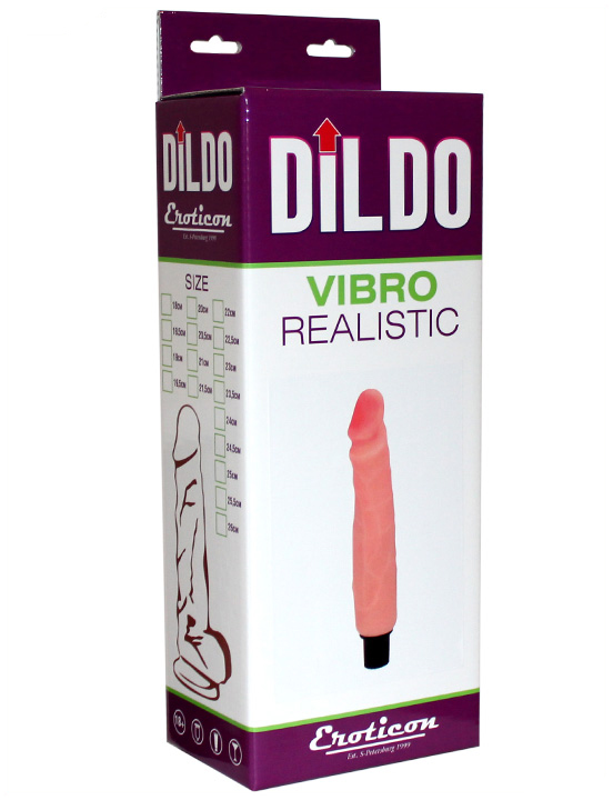 Вибратор Eroticon Vibro Realistic, модерн ультраскин, 44x260 мм