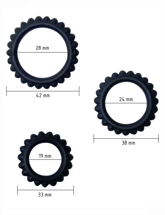 Набор эрекционных колец Titan, 33, 38, 44 мм