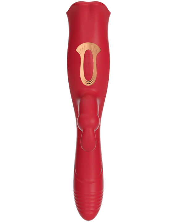 Вибратор-кролик Slime c стимуляцией клитора, красный