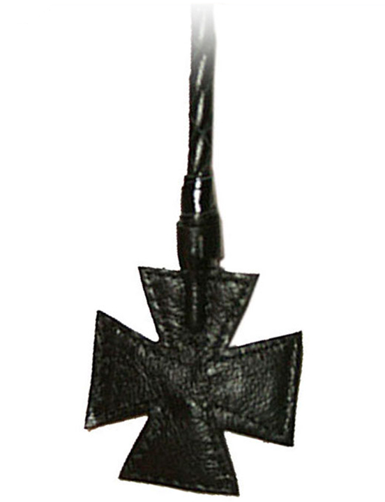 Стек с плетёной ручкой, наконечник «крест», чёрный, 820 мм