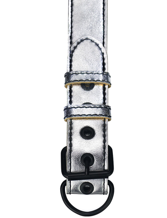 Ошейник с цепью Metallic Pup Collar, серебристый