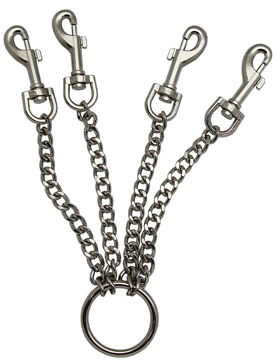 Четыре цепи на кольце с одной стороны и карабинами на другой, 150 мм