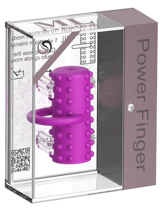Вибропулька на палец Power Finger, USB, розовый, 44x18 мм