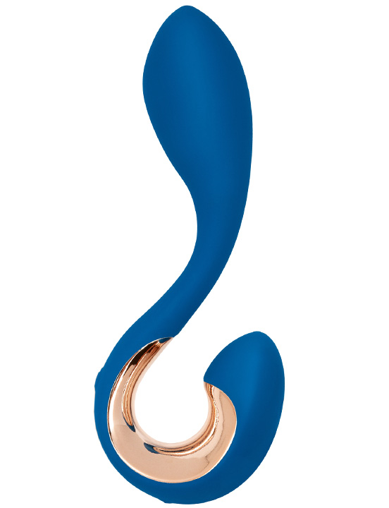 Анально-вагинальный вибратор Gpop2, синий, 28x125 мм