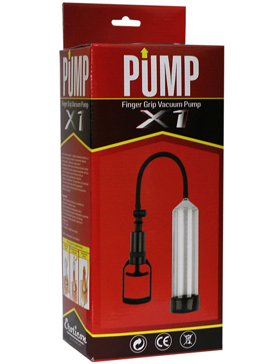 Помпа вакуумная Eroticon PUMP X1 с насосом, чёрная, 60х250 мм