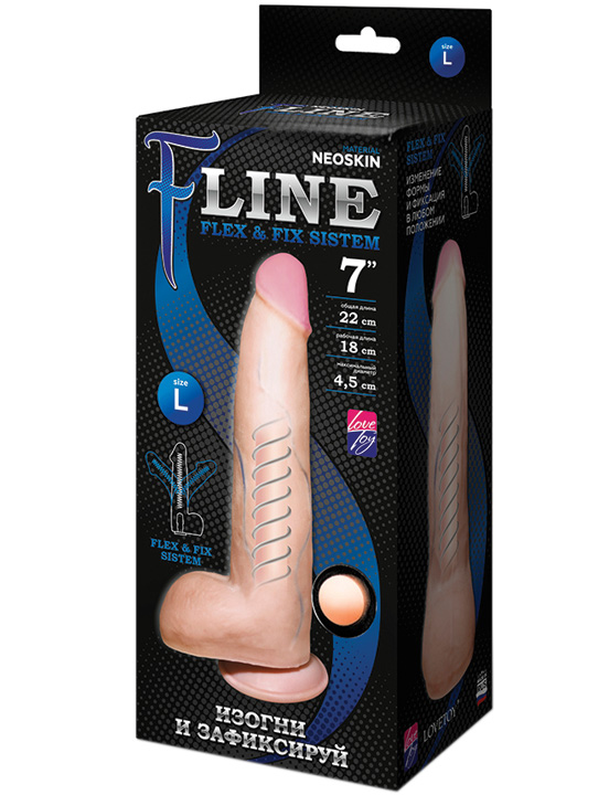 Фаллоимитатор на присоске F Line, неоскин, телесный, 45x220 мм