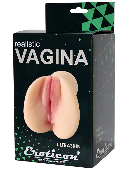 Мастурбатор вагина+анус 3D, телесный, 9,5x13,5 мм
