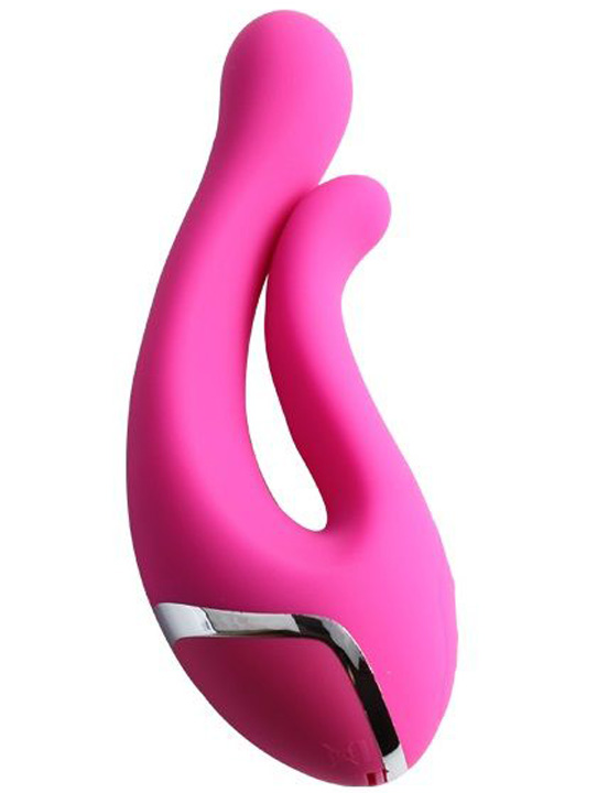 Вибромассажёр Dual Kiss, анально-вагинальный, розовый