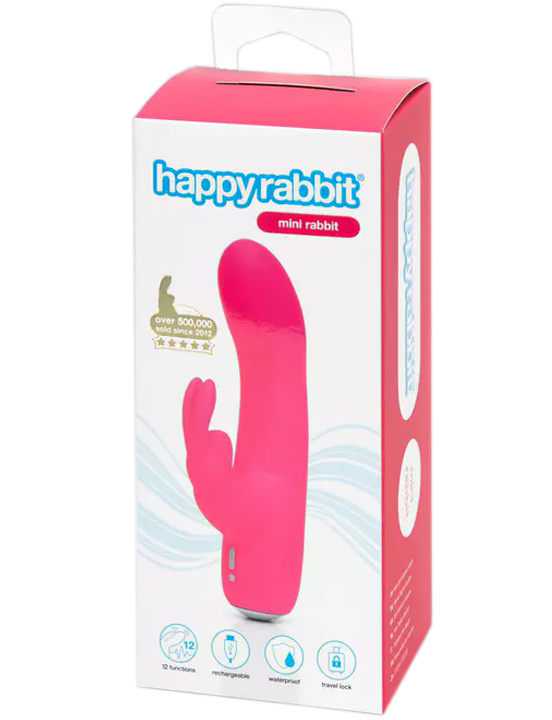 Минивибратор Happy Rabbit, розовый