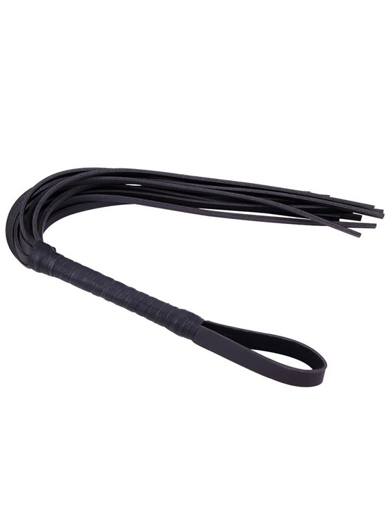 Плеть Pleasure Whip, 20 полос из искусственной кожи, чёрная