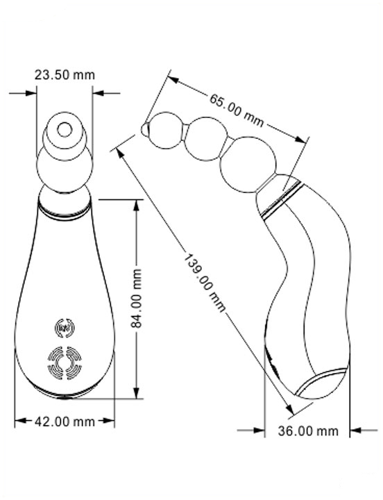 Вибратор BARBARA анальный с вращением Barbara (цепочка шариков)