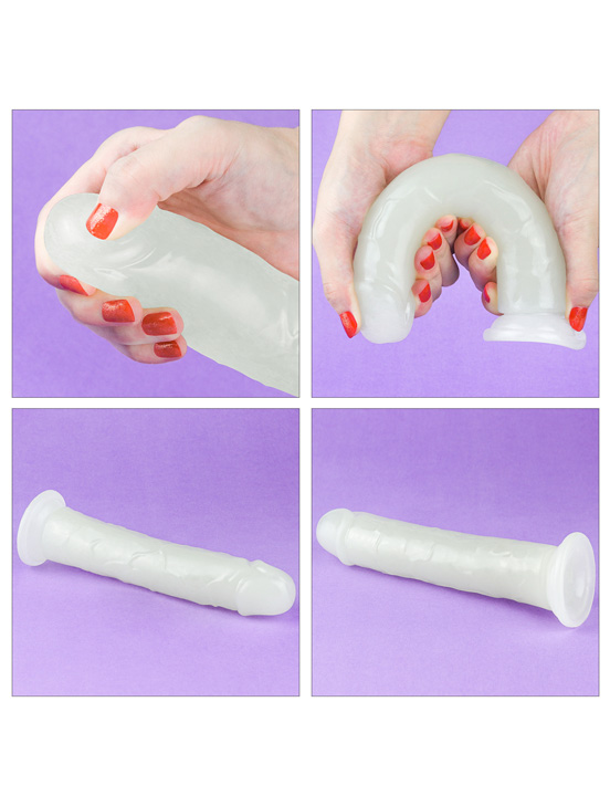 Фаллоимитатор 8'' Lumino Play Dildo светящийся на присоске, 40x210 мм