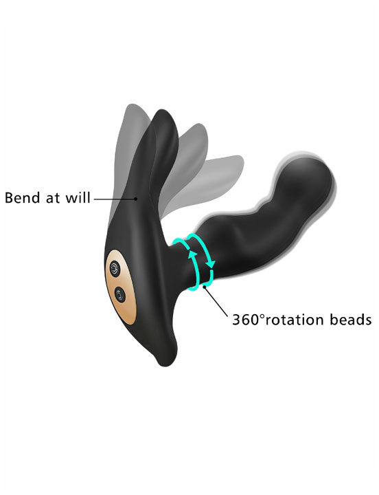 Вибратор Charles анальный, силикон, 10 режимов, 45x165 мм