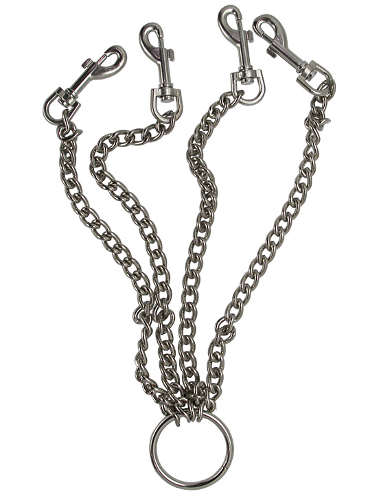 Четыре цепи на кольце с одной стороны и карабинами на другой, 250 мм