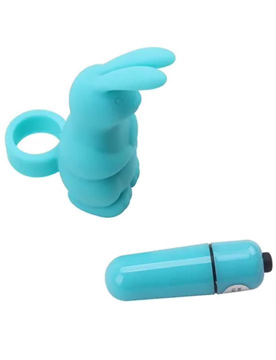 Насадка на палец в виде зайчика с вибрацией, 32x100 мм