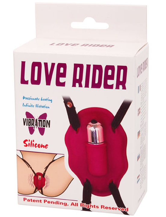 Клиторальный стимулятор Love Rider на резинках, 10 видов вибраций, 68x100 мм