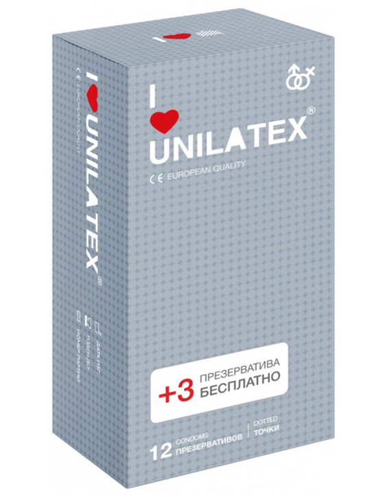 Презервативы Unilatex Dotted, точечные, 12 шт.