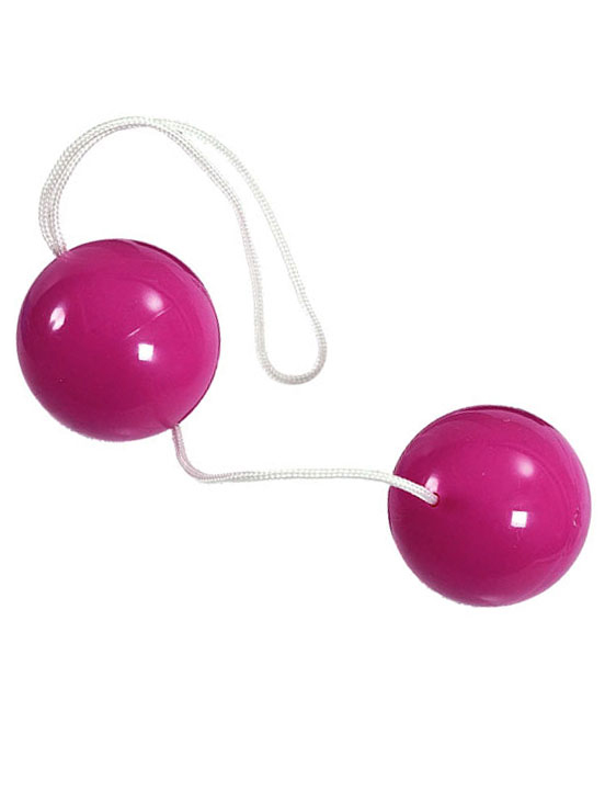 Шарики вагинальные Orgasm Balls, пластик, фиолетовый, диаметр 30 мм