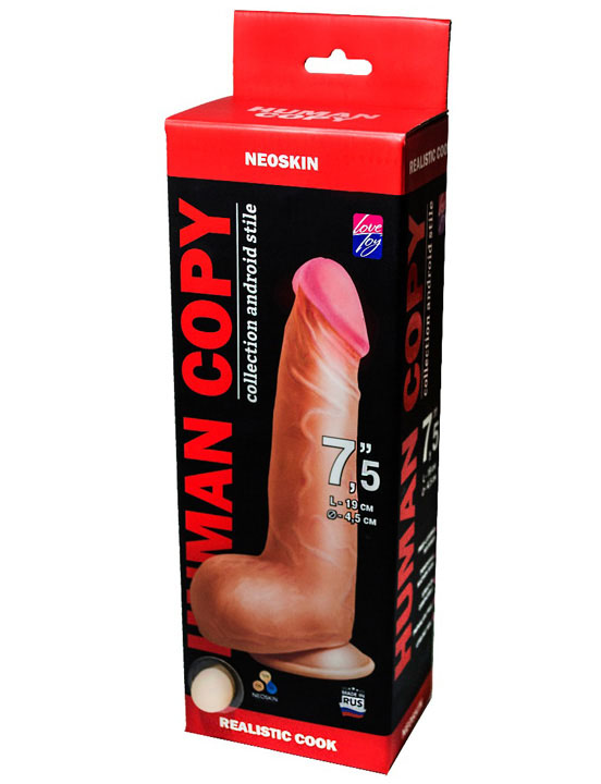 Фаллоимитатор HUMAN COPY, неоскин, 45x190 мм