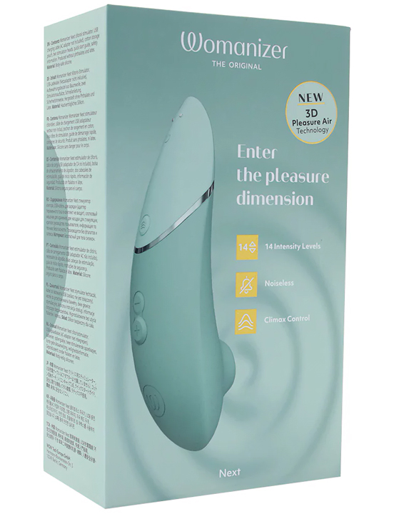 Клиторальный стимулятор Womanizer Next, серо-зелёный