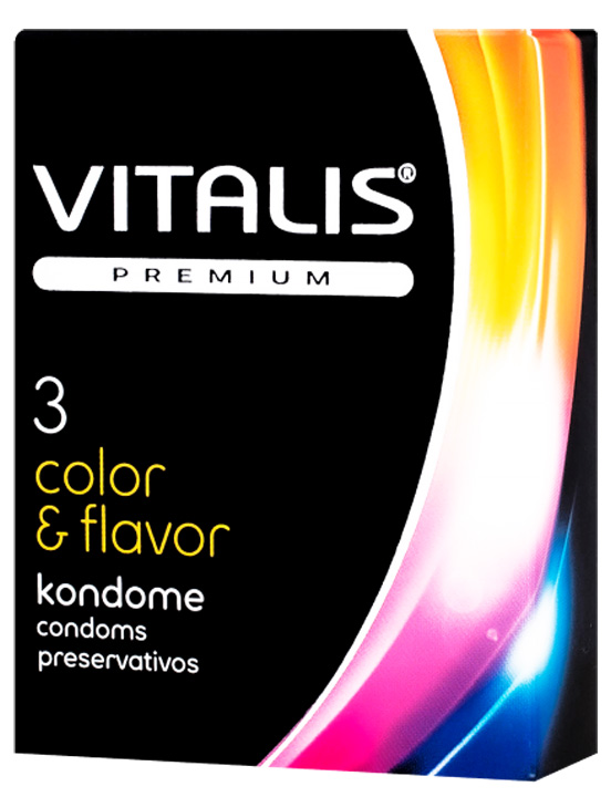 Презервативы VITALIS premium Color & Flavor ароматизированные, 3 шт.