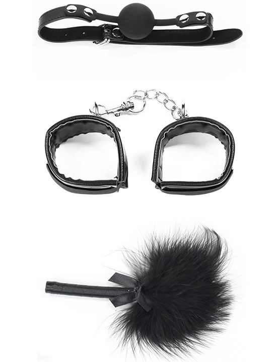 Набор БДСМ Deluxe Bondage Kit (наручники, тиклер, кляп-шар)