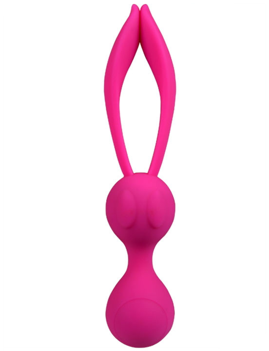 Шарики вагинальные Rabbit, сплошной силикон, розовые, 160x32,5 мм