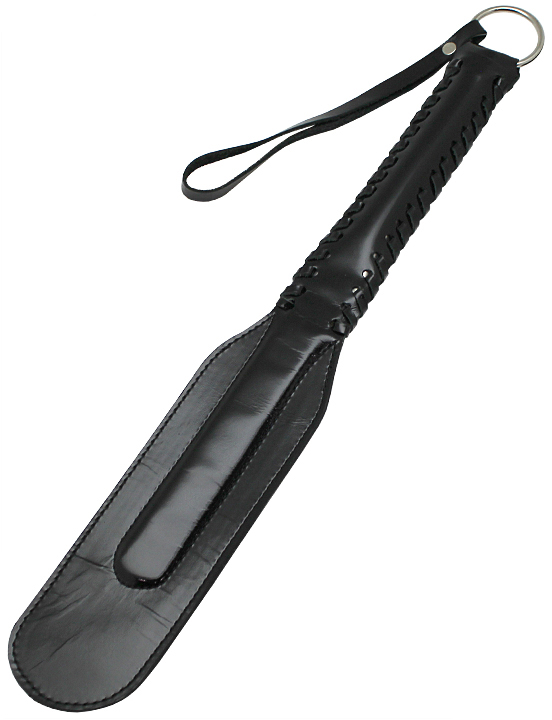 Хлопушка узкая, лакированная, чёрная