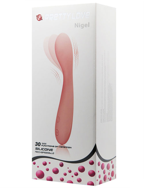 Вибратор Nigel, 30 видов вибрации, нежно-розовый, 30x175 мм