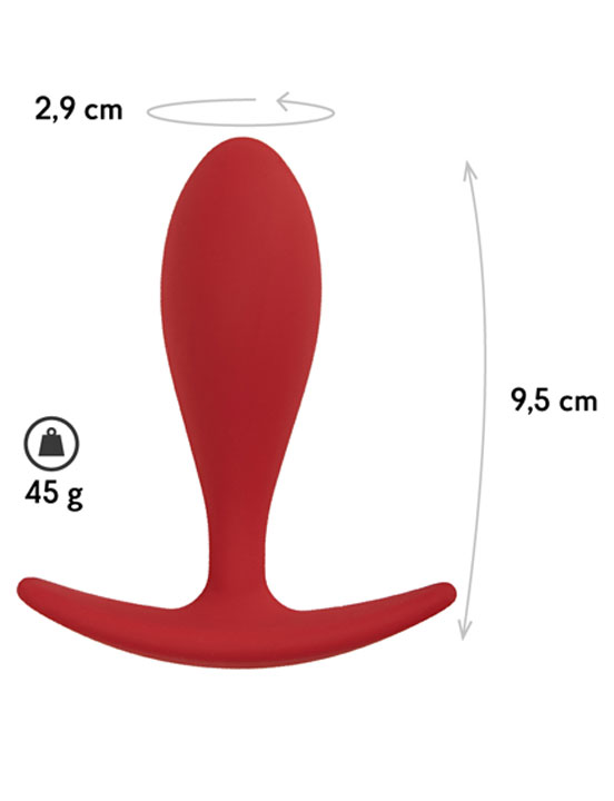 Анальная пробка Lito, бордовый, 2.9x8,5 см