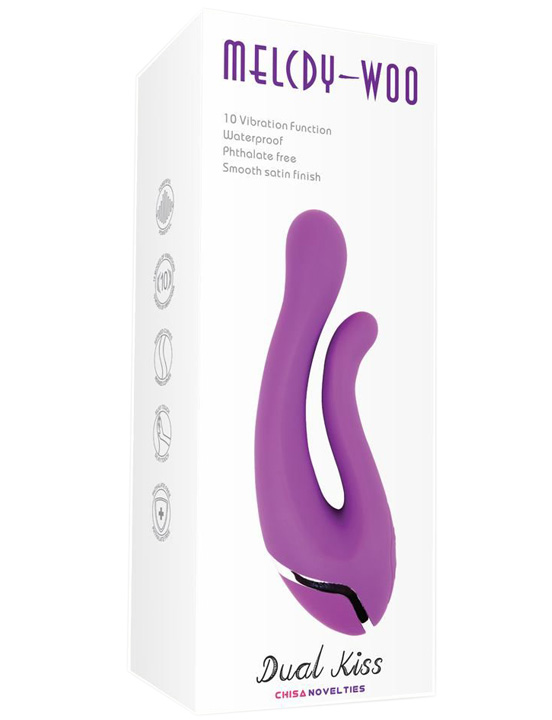 Вибромассажер Dual Kiss, анально-вагинальный, фиолетовый