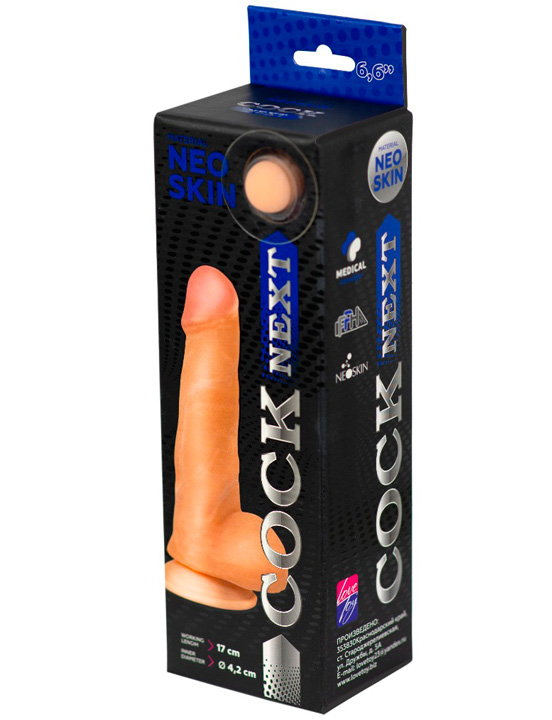 Фаллоимитатор COCK NEXT на присоске, неоскин, 45x185 мм