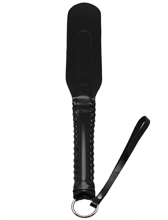 Хлопушка узкая, лакированная, чёрная