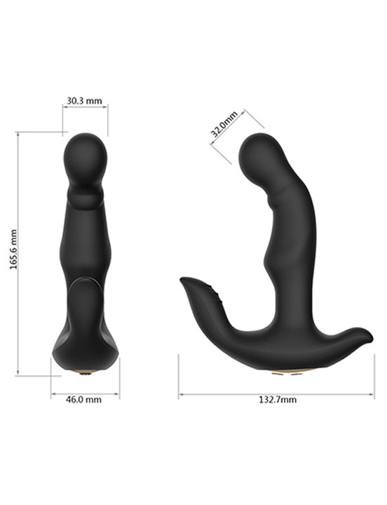 Вибратор Charles анальный, силикон, 10 режимов, 45x165 мм