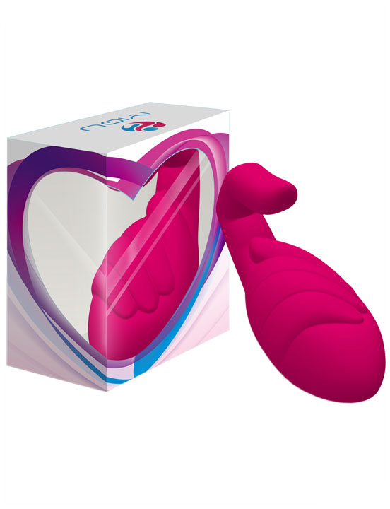 Вибратор клиторальный Jade Hand, сплошной силикон, винно-красный, 97x63x38 мм