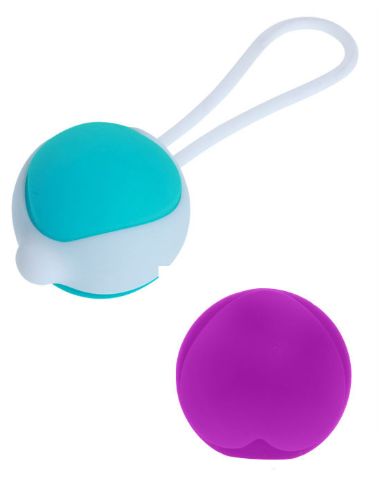 Набор вагинальных шариков, 4 шт. по 30 г и 40 г, силикон, голубые и фиолетовые
