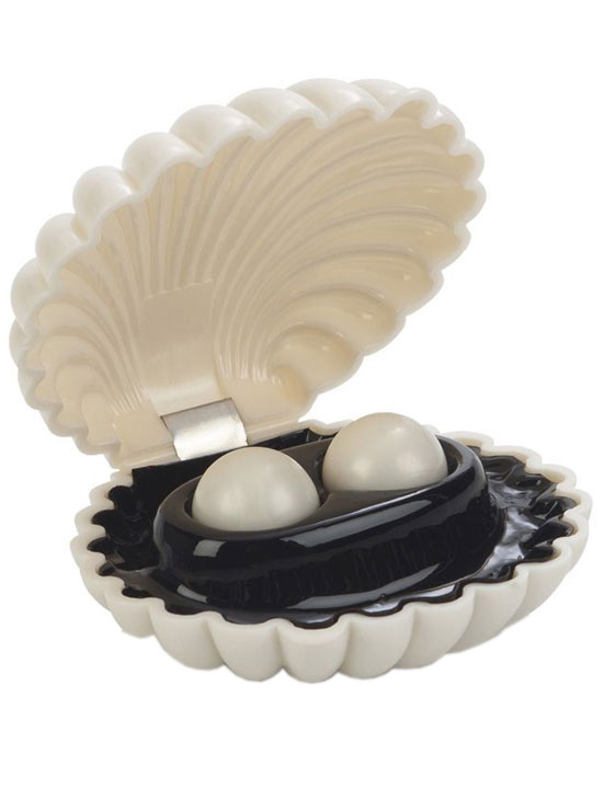 Шарики Pleasure Pearls в белой ракушке, белые, диаметр 20 мм